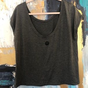 NWOT Grey Medium Scoop Neck Pure Barre Top